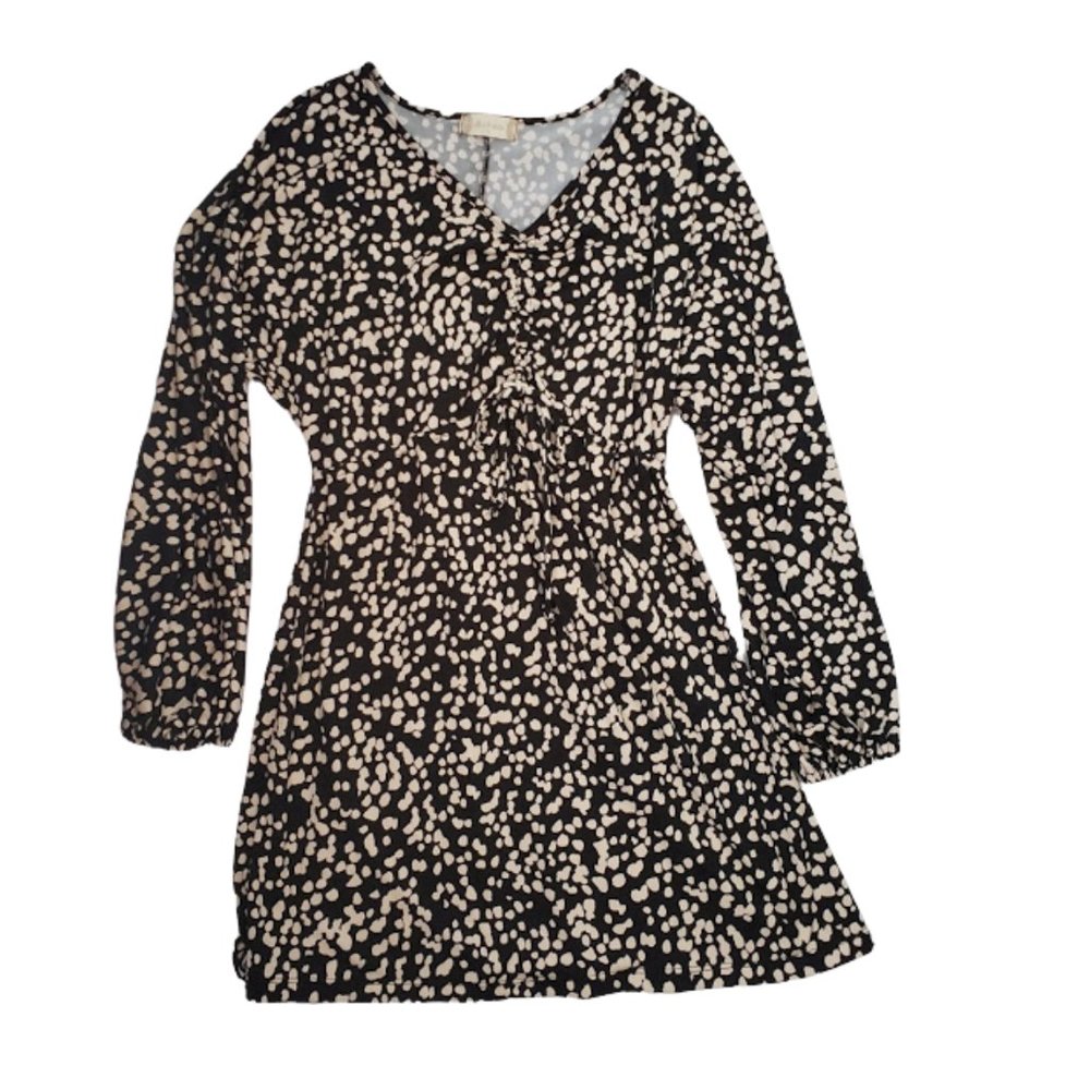 NEW Altar'd State Mila Dress Black/Ivory Long sleeve Blousy & Comfy - Picture 10 of 15